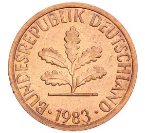 1 пфенниг 1983 года J Западная Германия (ФРГ) — Фото №1