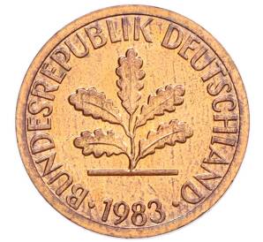 1 пфенниг 1983 года D Западная Германия (ФРГ) — Фото №1