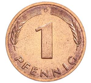 1 пфенниг 1983 года D Западная Германия (ФРГ) — Фото №2