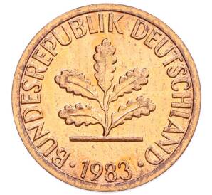 1 пфенниг 1983 года D Западная Германия (ФРГ) — Фото №1