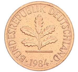 1 пфенниг 1984 года D Западная Германия (ФРГ) — Фото №1