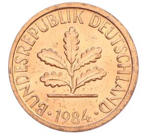 1 пфенниг 1984 года F Западная Германия (ФРГ) — Фото №1