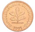 Монета 1 пфенниг 1991 года F Германия (Артикул: K12-51751) — Фото №1