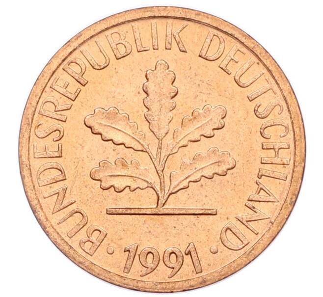 Монета 1 пфенниг 1991 года F Германия (Артикул: K12-51751) — Фото №1