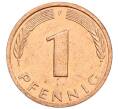 Монета 1 пфенниг 1991 года F Германия (Артикул: K12-51751) — Фото №2