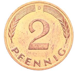 2 пфеннига 1993 года D Германия — Фото №2