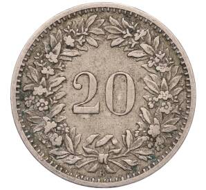 20 раппенов 1884 года Швейцария — Фото №2