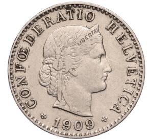 20 раппенов 1909 года Швейцария — Фото №1