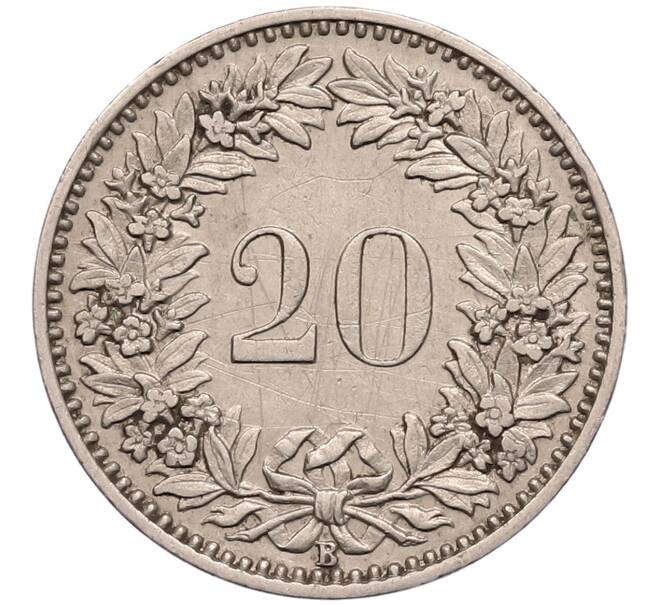 Монета 20 раппенов 1909 года Швейцария (Артикул: K12-51833) — Фото №2