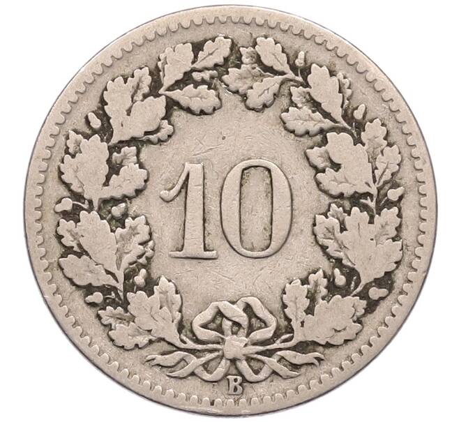 Монета 10 раппенов 1900 года Швейцария (Артикул: K12-51841) — Фото №2