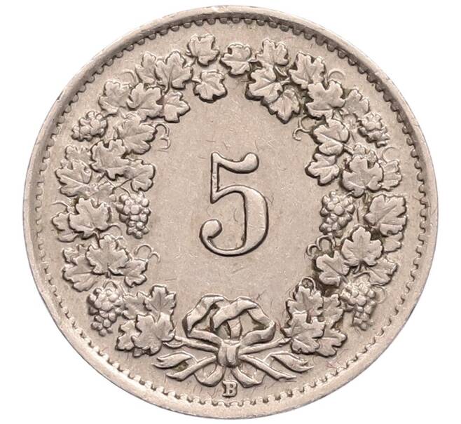 Монета 5 раппенов 1944 года Швейцария (Артикул: K12-51901) — Фото №2