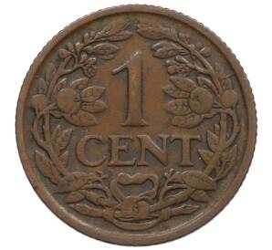 1 цент 1928 года Нидерланды — Фото №2