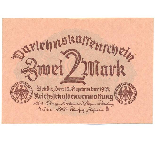 Банкнота 2 марки 1922 года Германия (Артикул: K12-52006) — Фото №1