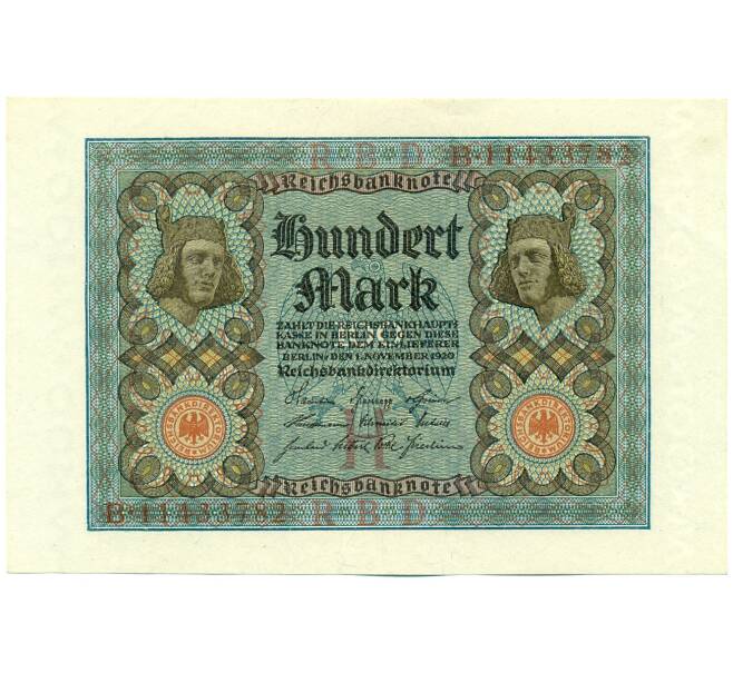 Банкнота 100 марок 1920 года Германия (Артикул: K12-52008) — Фото №1