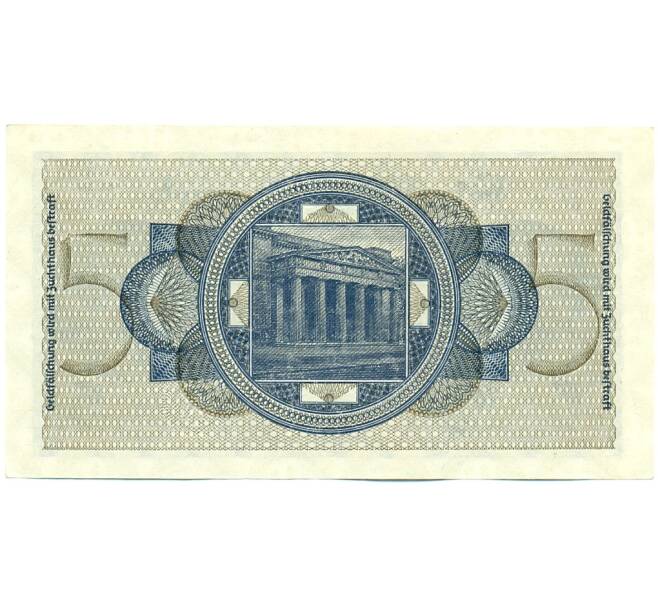 Банкнота 5 рейхсмарок 1940 года Германия (Для оккупированных территорий) (Артикул: K12-52032) — Фото №2