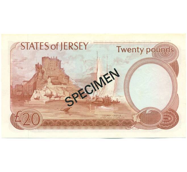 Банкнота 20 фунтов 1978 года Джерси (ОБРАЗЕЦ) (Артикул: K12-52105) — Фото №2