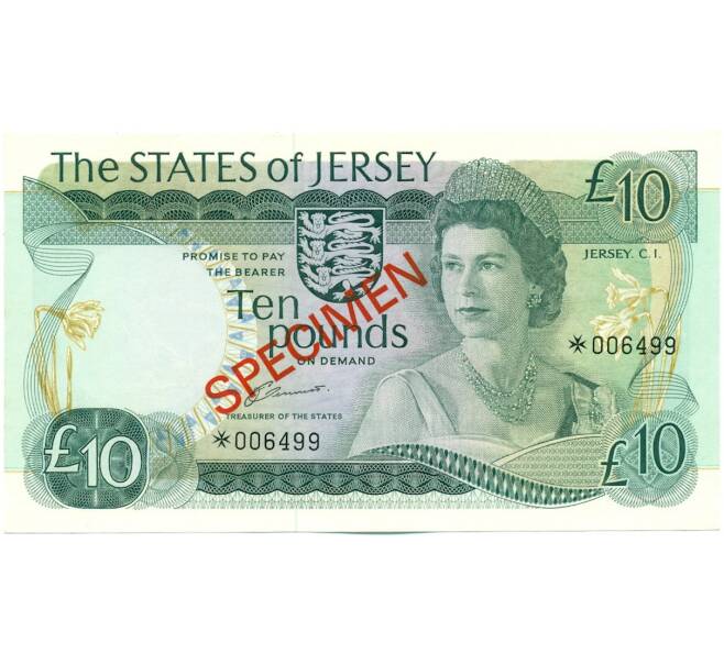 Банкнота 10 фунтов 1978 года Джерси (ОБРАЗЕЦ) (Артикул: K12-52106) — Фото №1