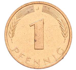 1 пфенниг 1975 года J Западная Германия (ФРГ) — Фото №2
