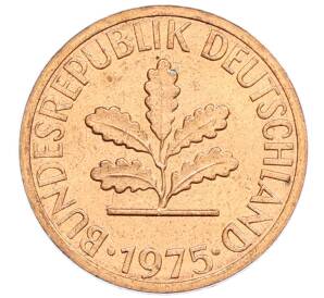 1 пфенниг 1975 года J Западная Германия (ФРГ) — Фото №1