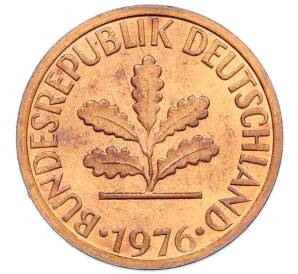 1 пфенниг 1976 года G Западная Германия (ФРГ) — Фото №1