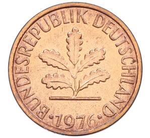 1 пфенниг 1976 года D Западная Германия (ФРГ) — Фото №1