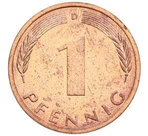 1 пфенниг 1976 года D Западная Германия (ФРГ) — Фото №2