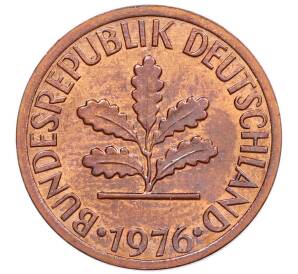 1 пфенниг 1976 года F Западная Германия (ФРГ) — Фото №1