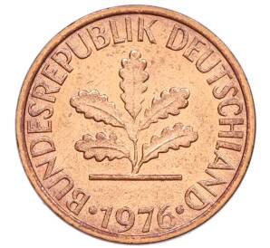 1 пфенниг 1976 года D Западная Германия (ФРГ) — Фото №1