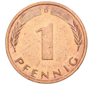 1 пфенниг 1976 года D Западная Германия (ФРГ) — Фото №2