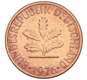 1 пфенниг 1976 года D Западная Германия (ФРГ) — Фото №1