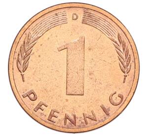 1 пфенниг 1976 года D Западная Германия (ФРГ) — Фото №2