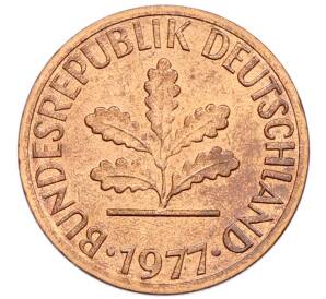 1 пфенниг 1977 года F Западная Германия (ФРГ) — Фото №1