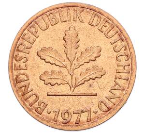 1 пфенниг 1977 года J Западная Германия (ФРГ) — Фото №1