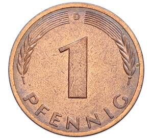 1 пфенниг 1977 года D Западная Германия (ФРГ) — Фото №2