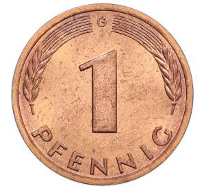 1 пфенниг 1977 года G Западная Германия (ФРГ) — Фото №2