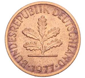 1 пфенниг 1977 года D Западная Германия (ФРГ) — Фото №1