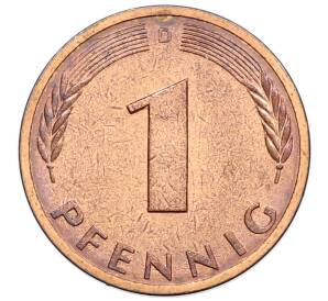 1 пфенниг 1977 года D Западная Германия (ФРГ) — Фото №2