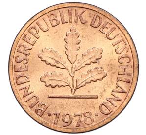 1 пфенниг 1978 года F Западная Германия (ФРГ) — Фото №1