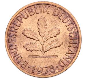 1 пфенниг 1978 года F Западная Германия (ФРГ) — Фото №1