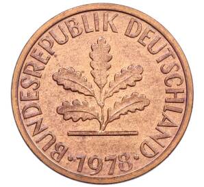 1 пфенниг 1978 года D Западная Германия (ФРГ) — Фото №1
