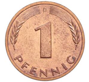 1 пфенниг 1978 года D Западная Германия (ФРГ) — Фото №2
