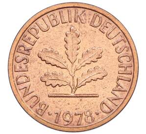1 пфенниг 1978 года D Западная Германия (ФРГ) — Фото №1