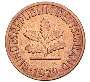 1 пфенниг 1979 года D Западная Германия (ФРГ) — Фото №1