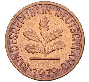1 пфенниг 1979 года D Западная Германия (ФРГ) — Фото №1