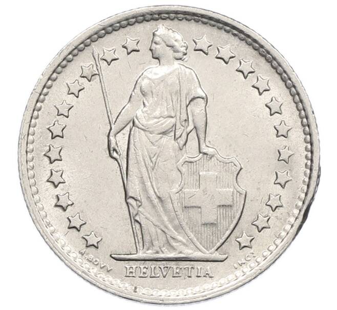 Монета 1/2 франка 1969 года Швейцария (Артикул: K12-52448) — Фото №2