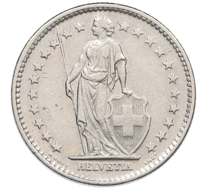 Монета 2 франка 1972 года Швейцария (Артикул: K12-52504) — Фото №2