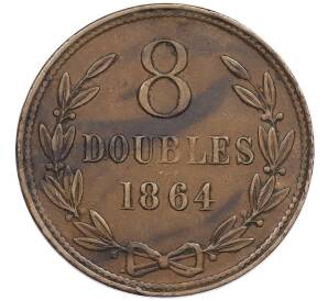 8 дублей 1864 года Гернси — Фото №1