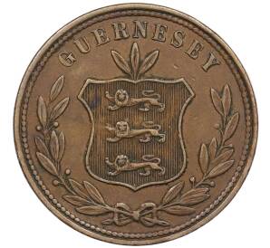 8 дублей 1864 года Гернси — Фото №2