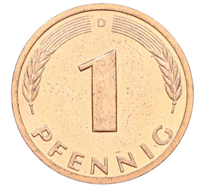 Монета 1 пфенниг 1991 года D Германия (Артикул: K12-52978) — Фото №2