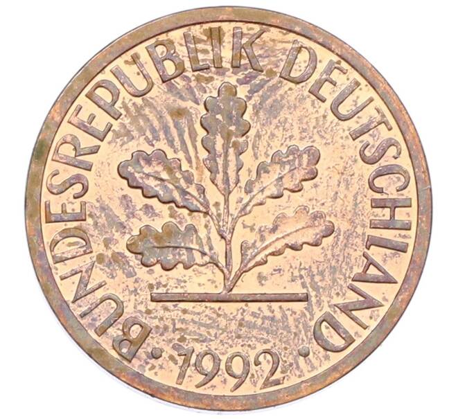 Монета 1 пфенниг 1992 года D Германия (Артикул: K12-52982) — Фото №1